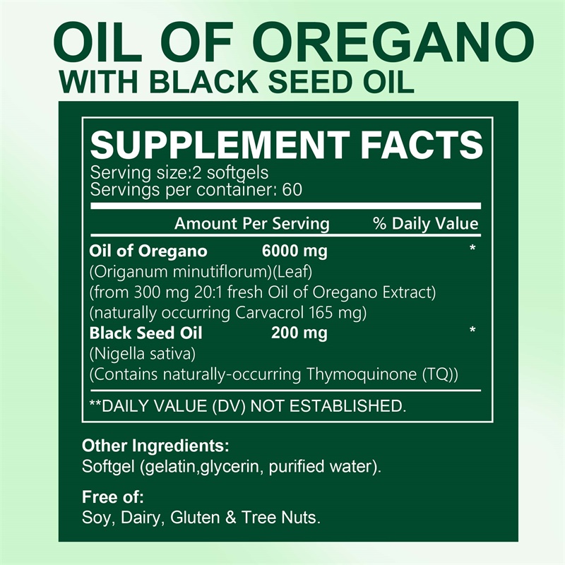 Oregano Oil Capsules - with Bl - Black Seed Oil Capsule recension och pris