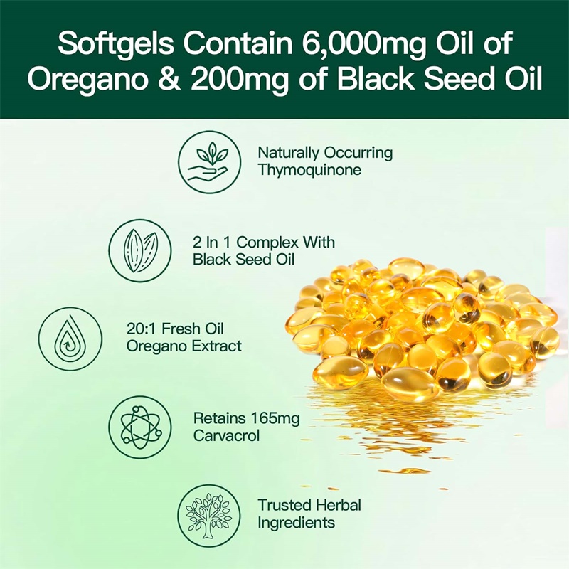 Oregano Oil Capsules - with Bl - Black Seed Oil Capsule recension och pris